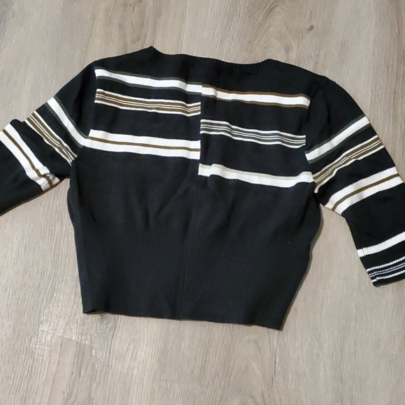 BCBGeneration Striped Cropped Sweater Top, XS - Picture 4 of 4